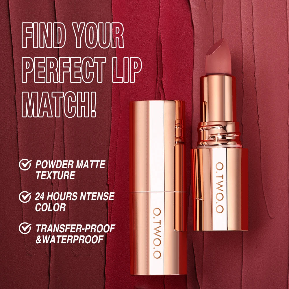 O TWO Matte Lipstick Lip Tint 8 Colors Waterproof Long Lasting Qme
