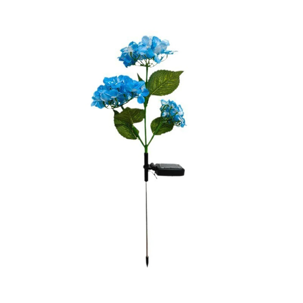Garden Solar-Powered Hydrangea Lanterns, Outdoor Landscape Lanterns, Garden Lanterns, Solar-Powered Lawn Lanterns, Rose Lanterns Qme blue