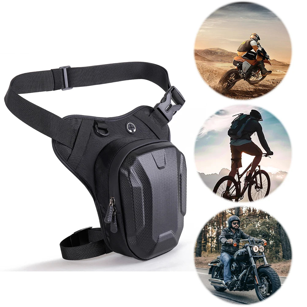 Motorcycle Waist Pack with Multi Pockets Drop Leg Pack Motorcycle Chest Bag Multifunctional Leg Pouch for Cycling Hiking Camping Qme
