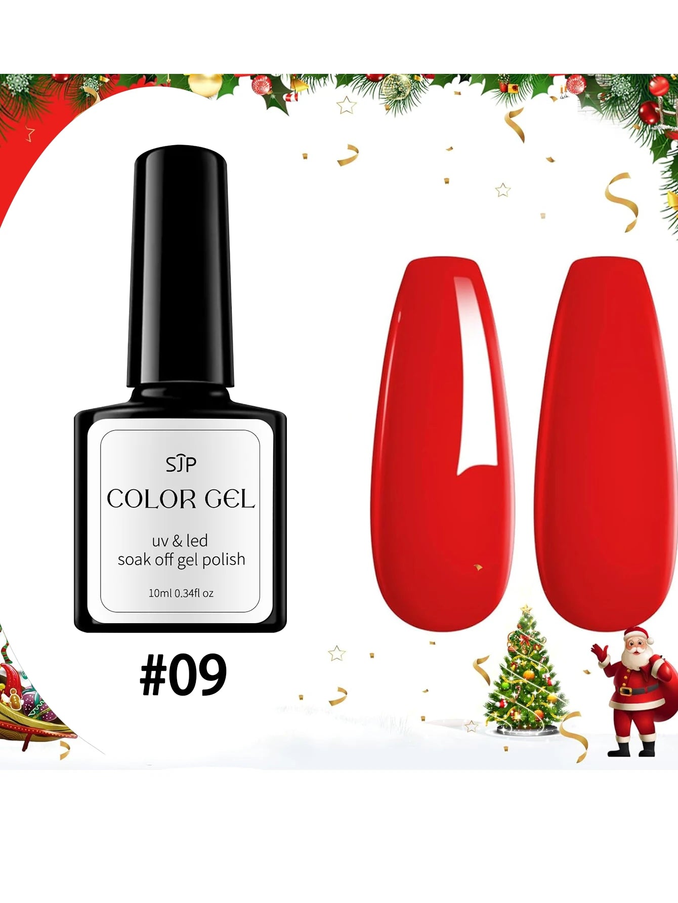 Valentine's Day Nail Polish Vernis Gel Rouge Couleurs Art Red UV LED Qme 09