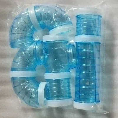 U-shaped Plastic Pipe Toy Hamster Cage Modified External Tunnel Qme blue