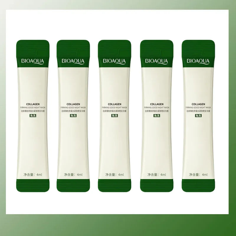 BIOAQUA Collagen Sleeping Facial Masks Moisturizing Nourishing Anti-aging Sleeping Face Mask No-wash Masks for Face Qme 5pc