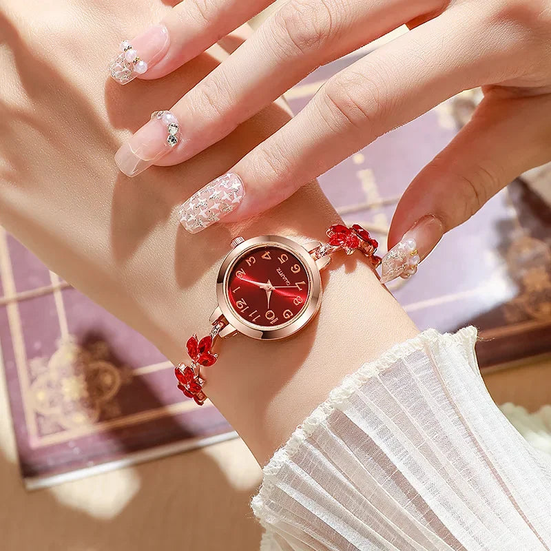 2026 Elegant Women Watches Luxury Rhinestone Bracelet Bracelet Quartz Watch Reloj Mujer Girls Clock Gift（Without Box） Qme
