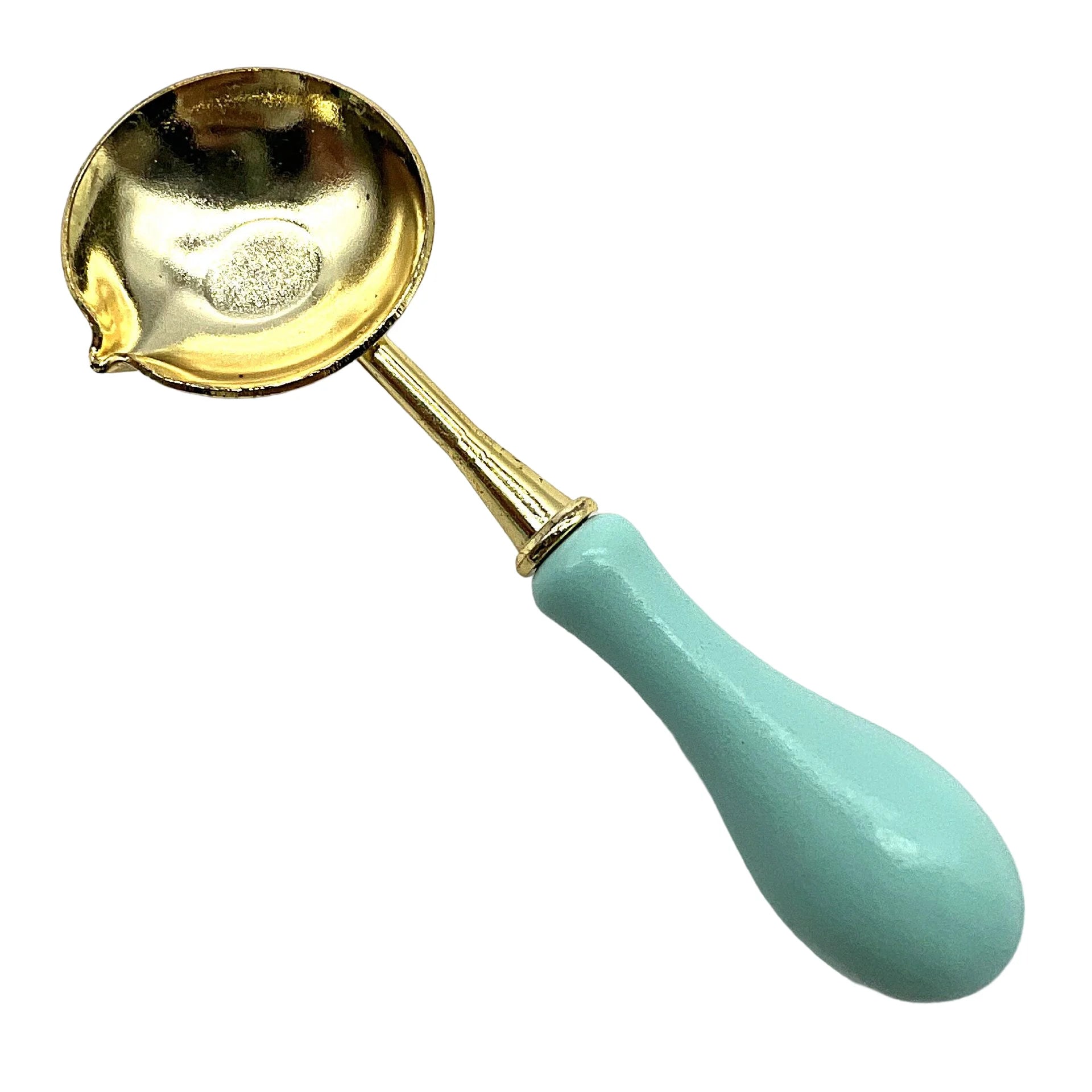 Retro Solid Wood Sealing Wax Burner Sealing Wax Melting Pot Wax Seal Holder Spoon Wax Heater Furnace Stove DIY Craft Supplies Qme Mint green-spoon