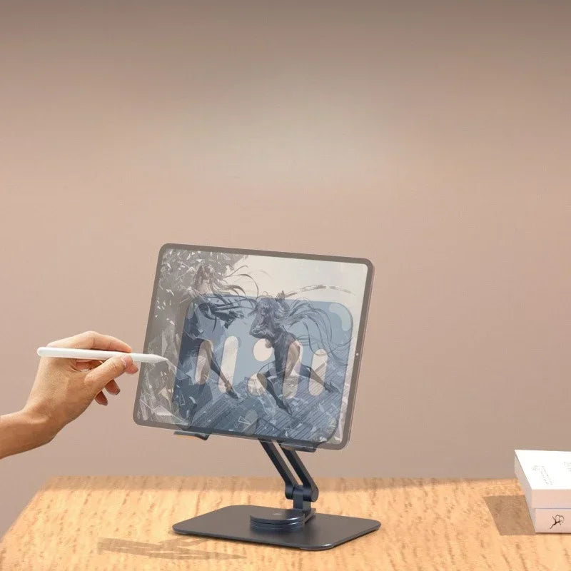 Aluminum Alloy Rotating Tablet Stand, Desktop Pad Lifting, Portable Folding Phone Stand, Tablet Computer Stand Wholesale Qme