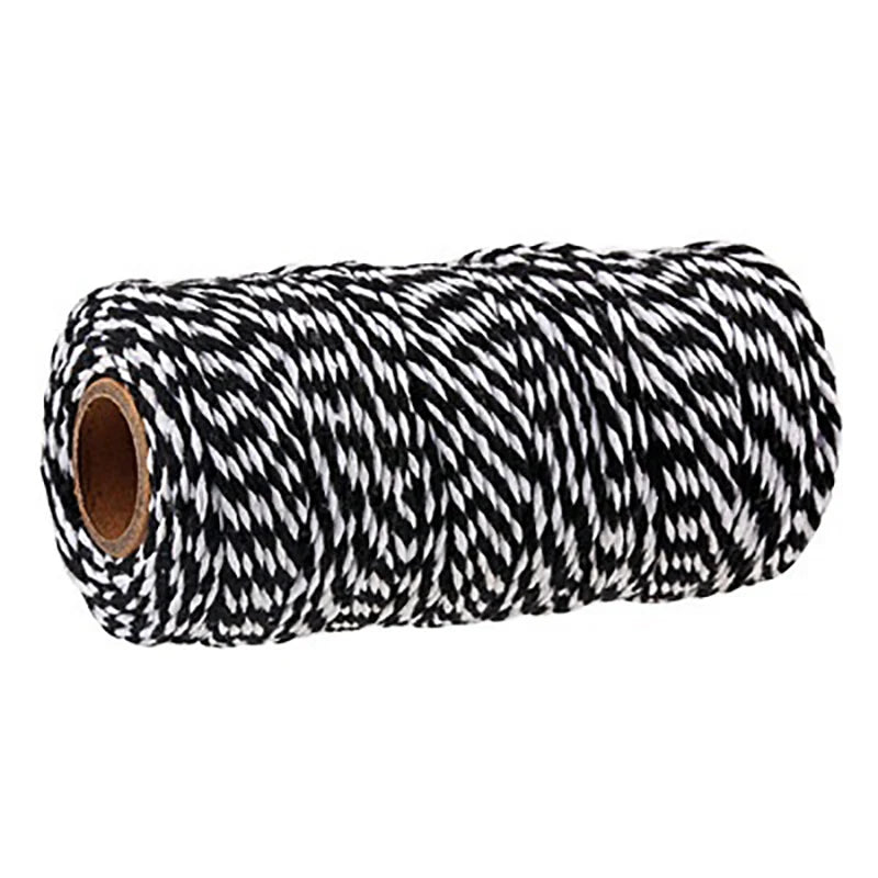 2mm Thick Butchers String Cotton Twine Meat Prep Trussing Turkey Barbecue Strings Meat Sausage Tie Rope Cord 100 Meters Qme Black