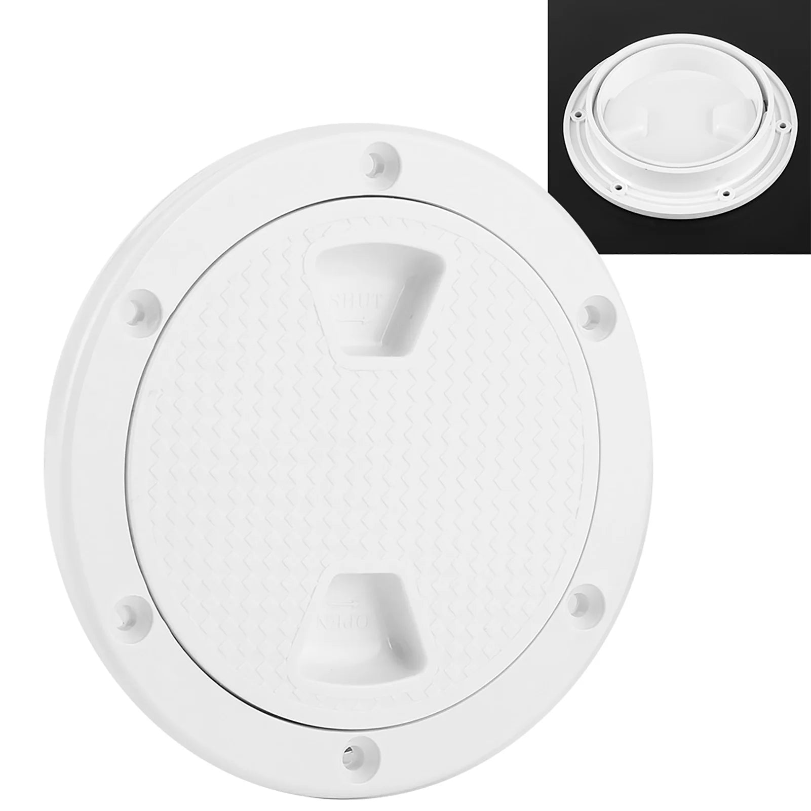 Plastic Hatch Cover 4in ABS Deck Plate Round White Anti-UV Corrosion Resistant Screw Out Boat Inspection Hatch Cover Deck Plate Qme