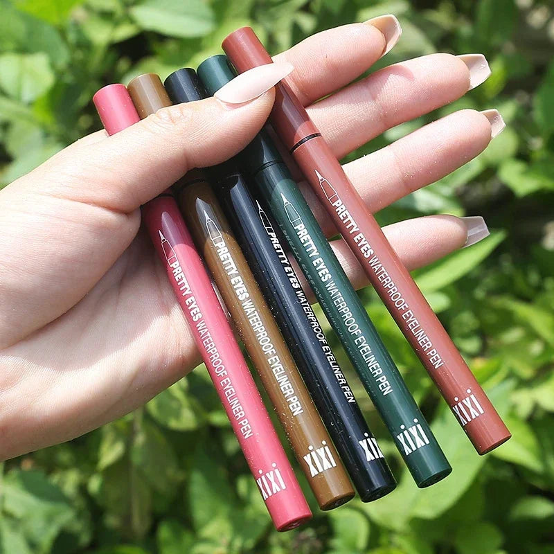 Waterproof Eyeliner Pencils Professional Fast Dry Smooth Eyes Brown Black Color Pigments Liquid Eye Liner Pen Make Up Tools Qme