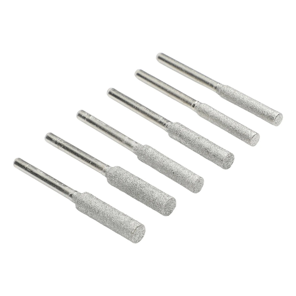 6pcs/set Silver Chainsaw Sharpeners 4mm /4.8mm/ 5.5mm Burr Chainsaw Head For Sharpening Polishing Engraving Grinding Tool Qme