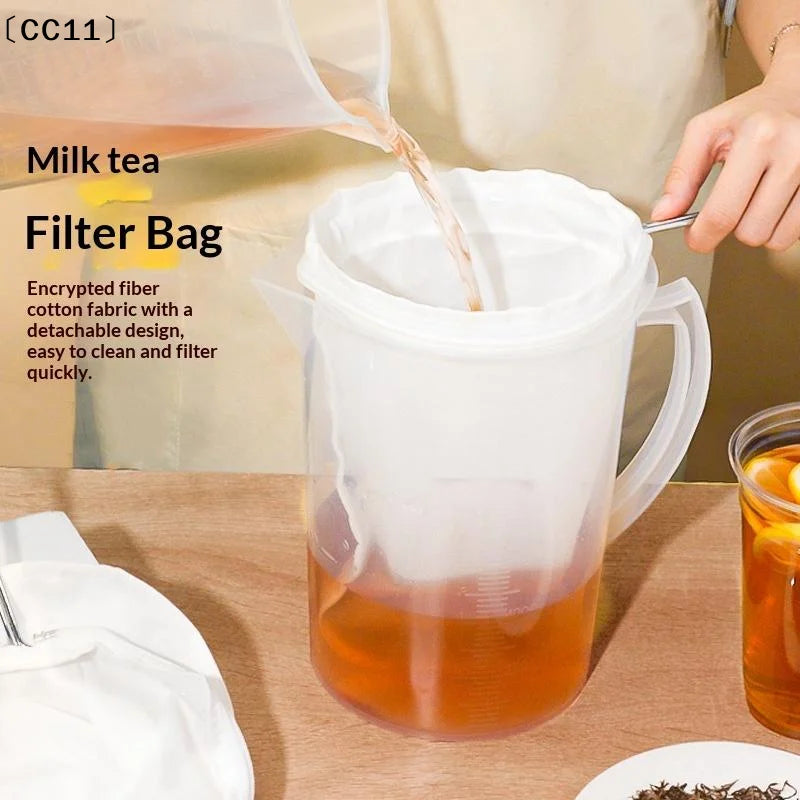 Reusable Fine Cotton Tea Filter Detachable Stainless Steel Handle Qme