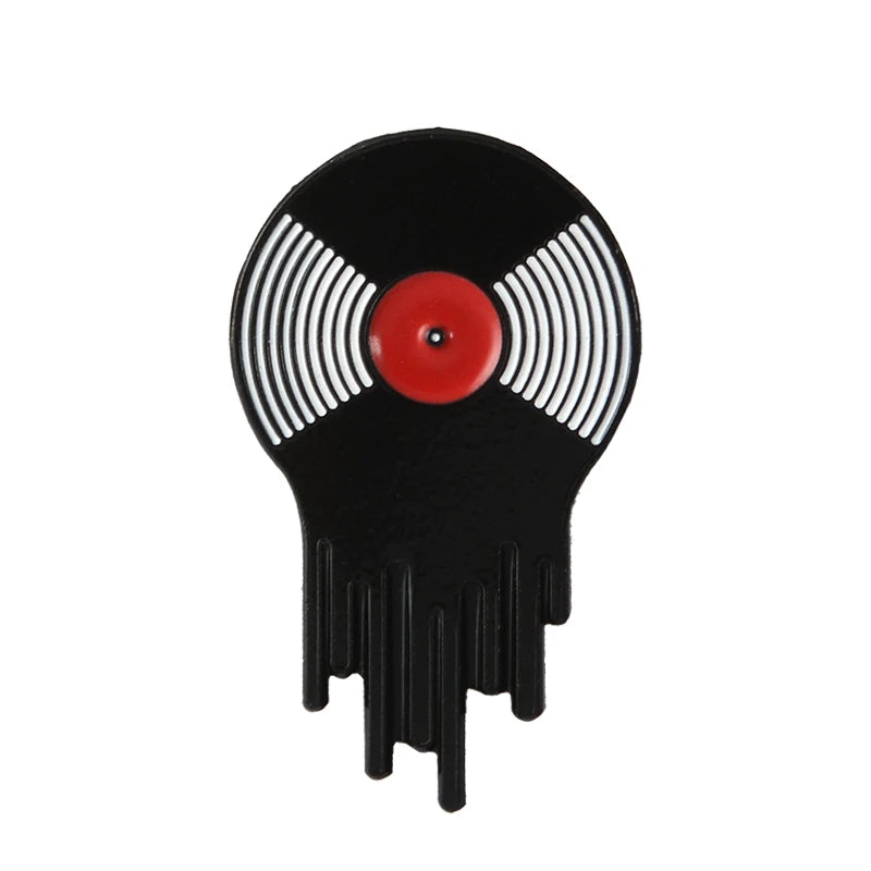 Punk Music Lovers Enamel Pin Good Vibes Tape DJ Vinyl Record Player Badge Brooch Lapel Pins Jeans Shirt Jewelry Gifts Wholesale Qme style 4