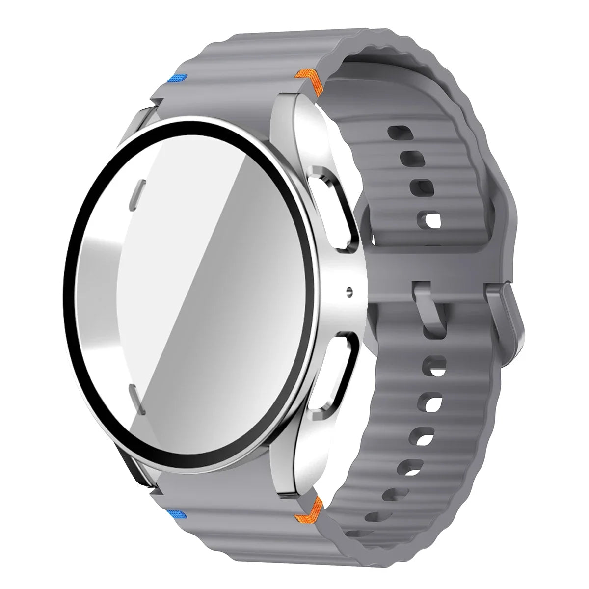 Silicone Strap for Samsung Watch 7 6 5 4 40mm 44mm 5Pro 45mm Band With Case Screen Protector Bumper cover for Wrist Accessories Qme