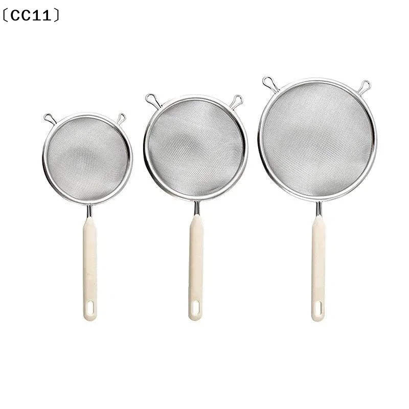 Durable Stainless Steel Residue Filter Plastic Handle Fine Mesh Qme