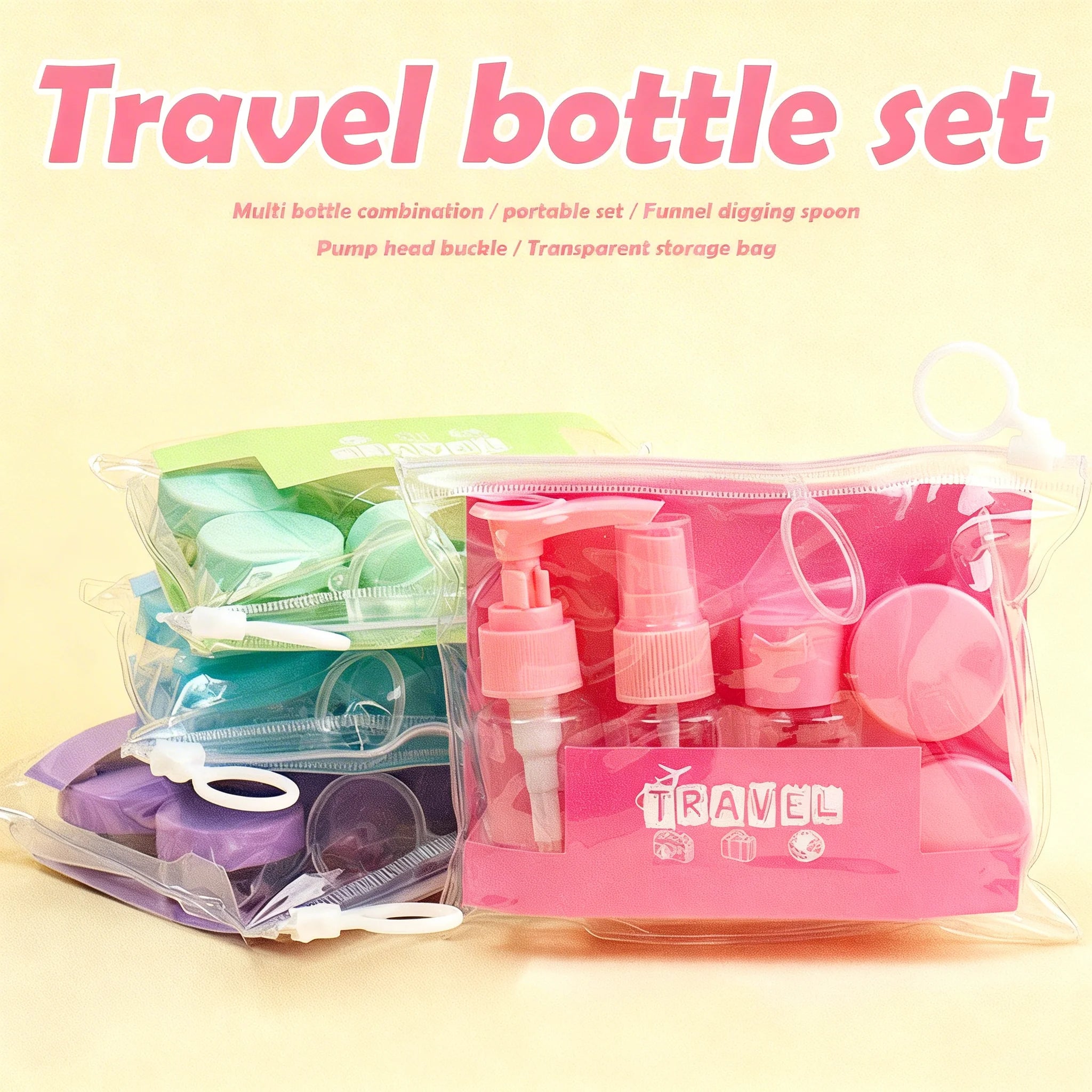 Generic Travel Spray Bottles Toiletries Containers Zipper Toiletry Qme