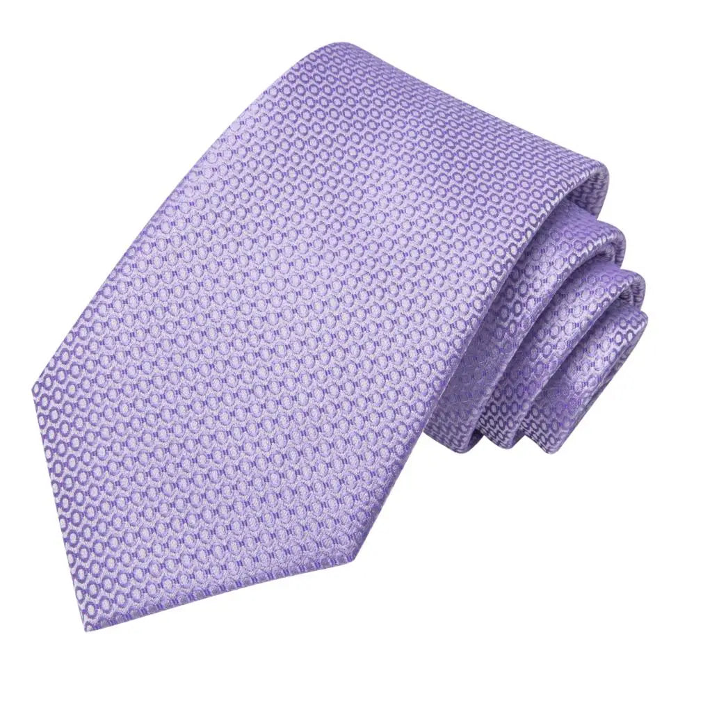 Hi-Tie Purple Silver Striped Silk Elegant Tie For Men Groom Wedding Men Necktie Pocket Square Cufflink Accessory Wholesale Qme