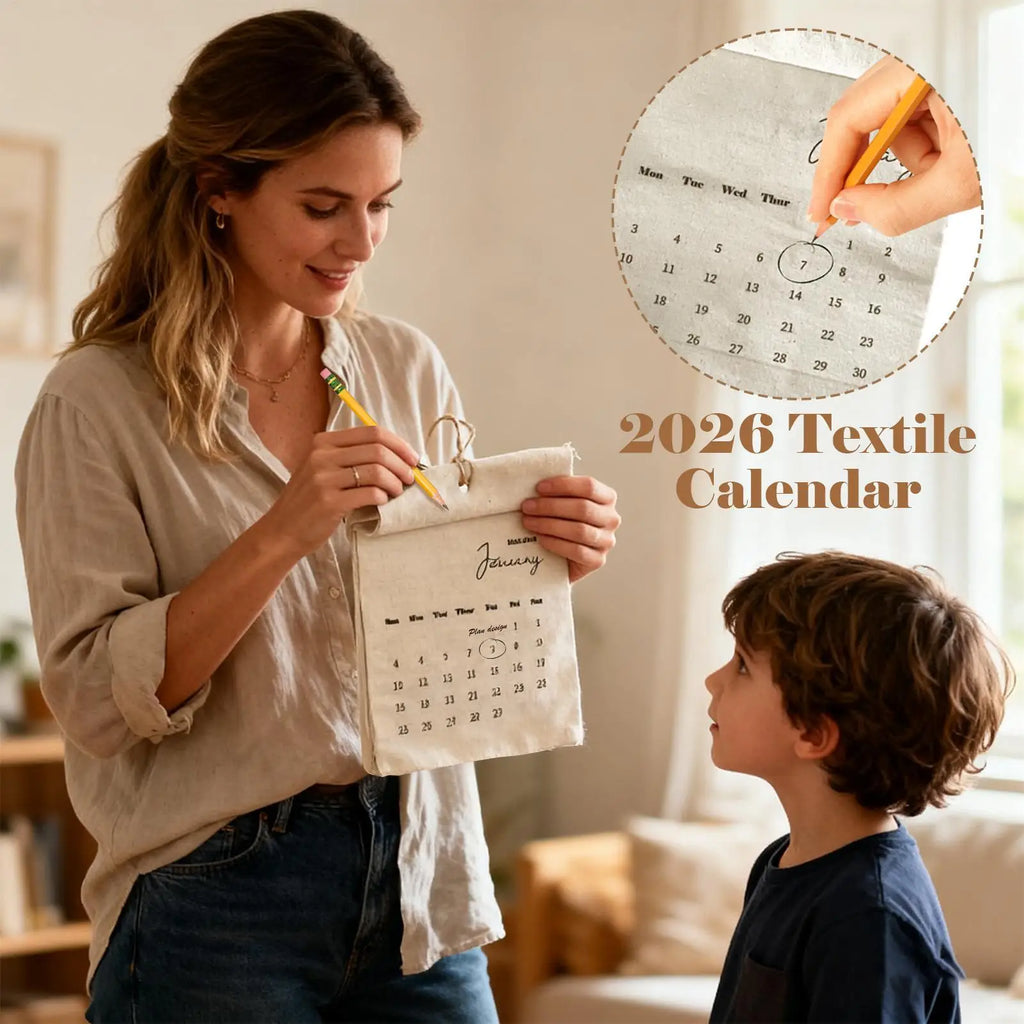2026 Calendar Wall 12-Month Textile Planner Planning Hangable Calendar for Home Living Room Bedroom Study Homeowners School Qme