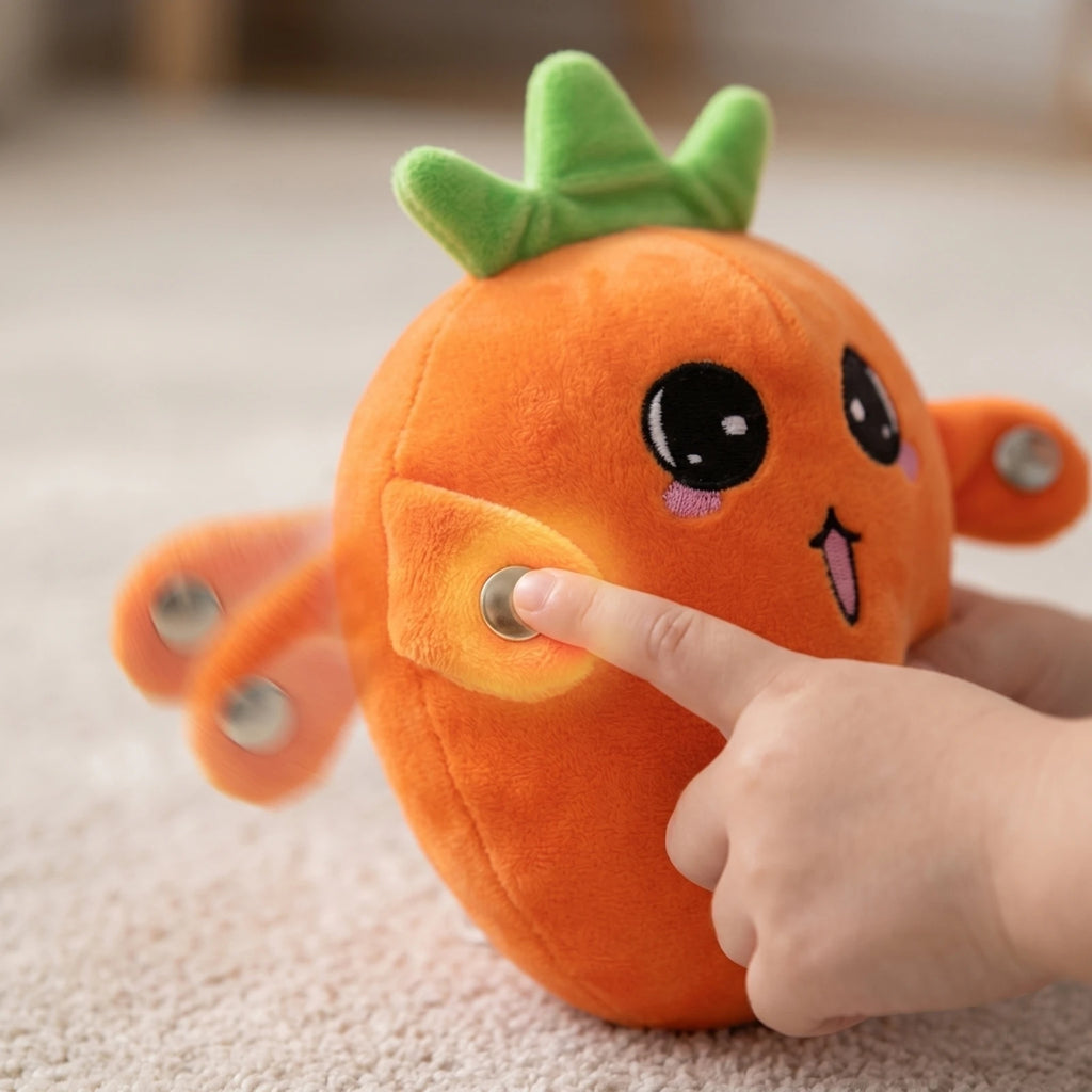 Cartoon Fruit Sensing Rhythm Radish Plush Toy Parent-child Interactive Plush Doll Cultivate Music Perception Ability Fun Gift Qme