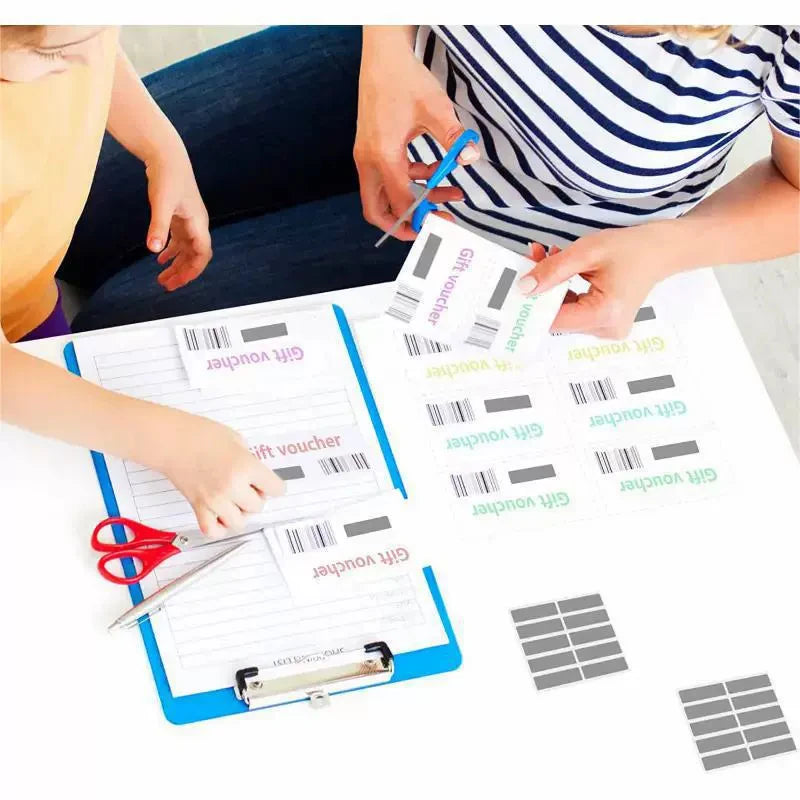 100pcs/ Pack (10 sheets) Rectangle Scratch Off Stickers Labels, 1.9 x 0.6 inch Qme