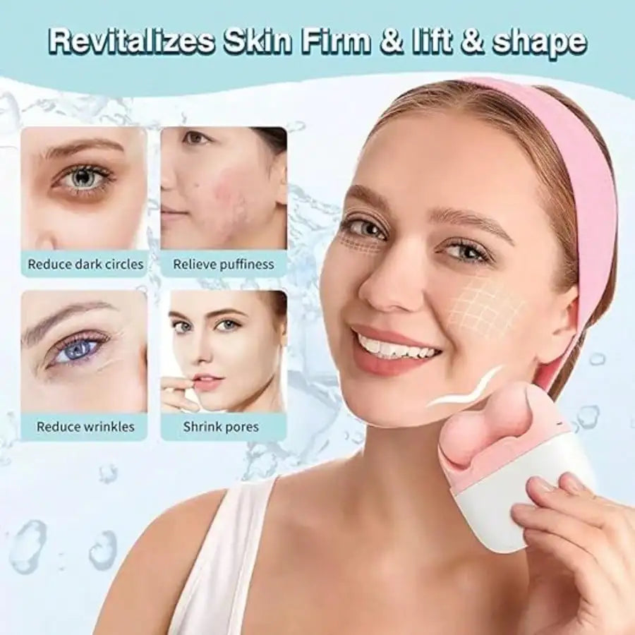 Dual-head Ice Roller Facial Skin Rejuvenation Device Home-use Frozen Qme