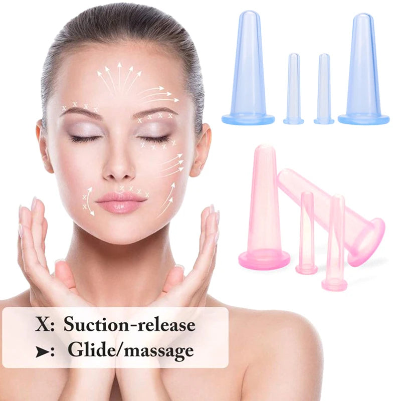 Silicone Cupping Massage Vacuum Cups Facial Neck Eye Body Supporting Qme