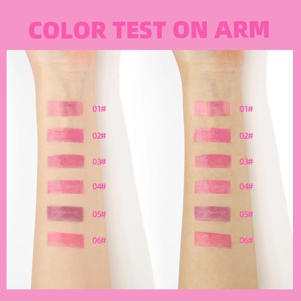 QIBEST 1pc Temperature Color Change Lip Oil Lipgloss Moisturizing Lasting Pink Clear Lip Glaze Pearlescent Lipgloss Makeup New Qme