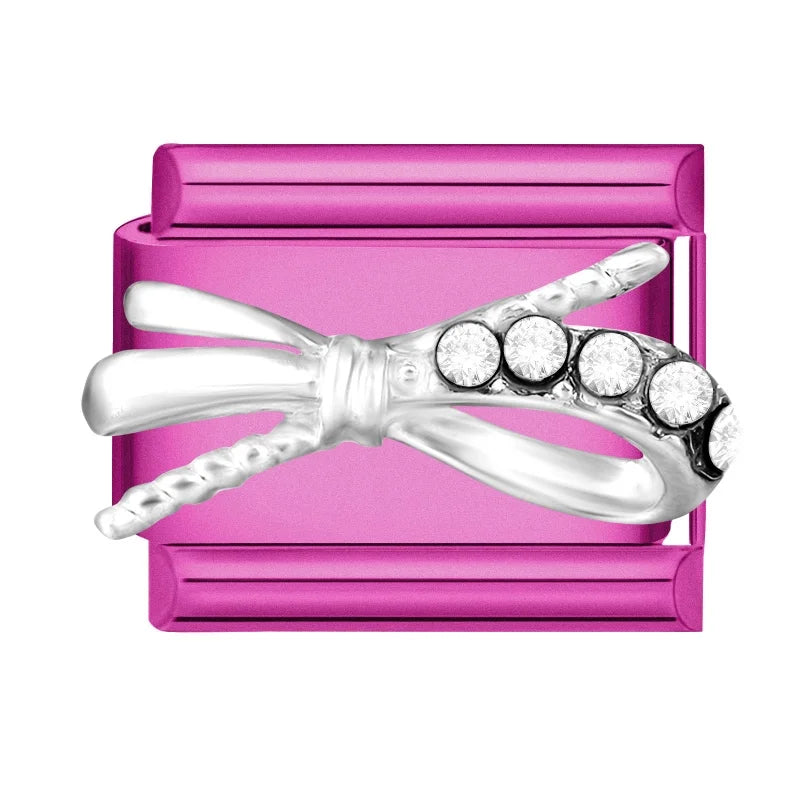 Y2K Rose Series Zircon Flower Butterfly Italian Charm Links Fit
