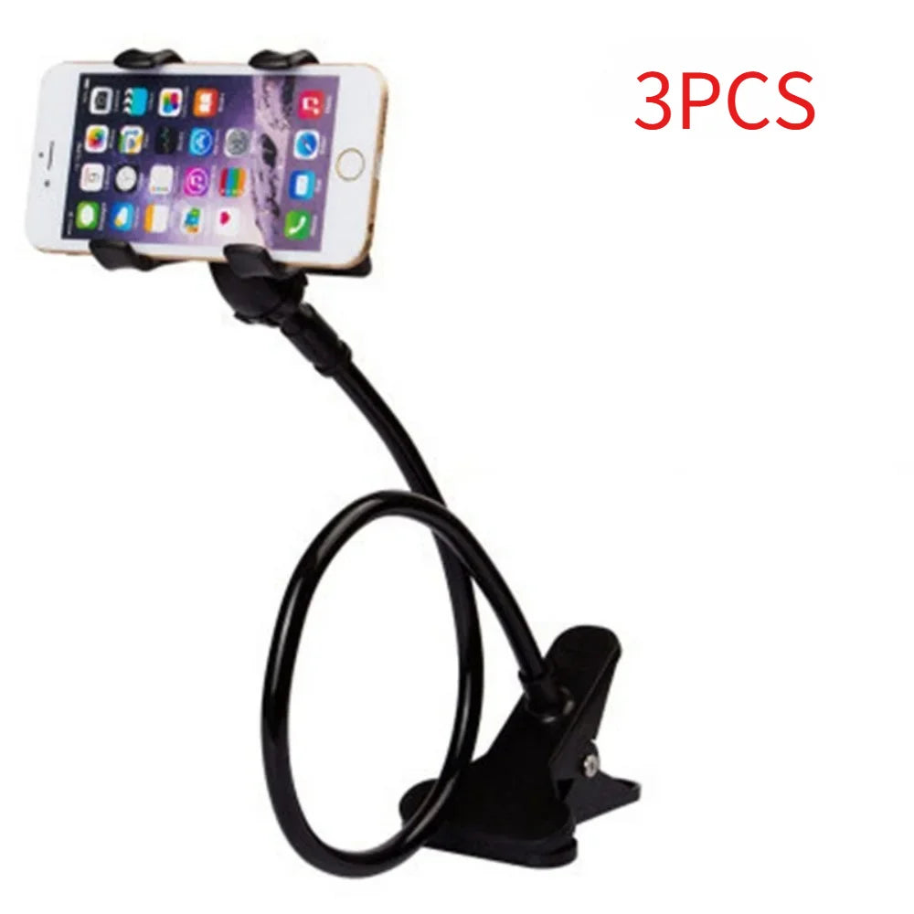 360 Clip Mobile Phone Holder Stand Portable Flexible Lazy Bed Desktop Bracket Smartphones Desk Bed Mount Stand Car Mount Bracket Qme 3pcs black