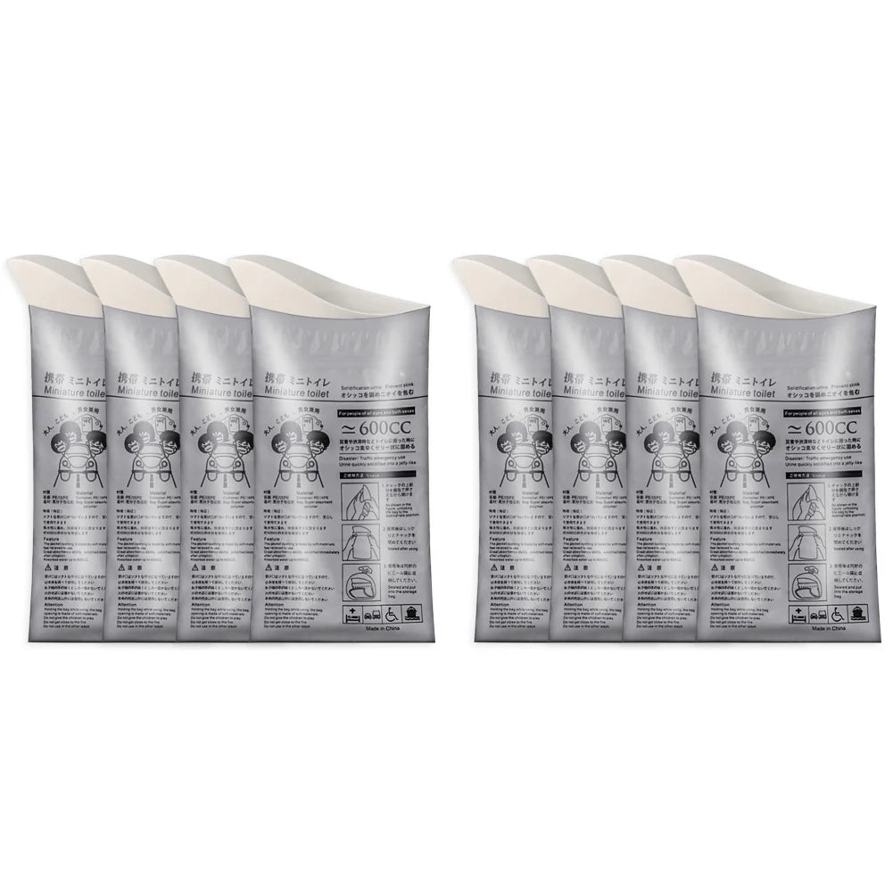 100-8PC Outdoor Emergency Urine Bags 600ml Disposable Travel Mobile Toilet Portable Urinal Bag for Female Baby Male Vomiting Bag Qme 8PCS