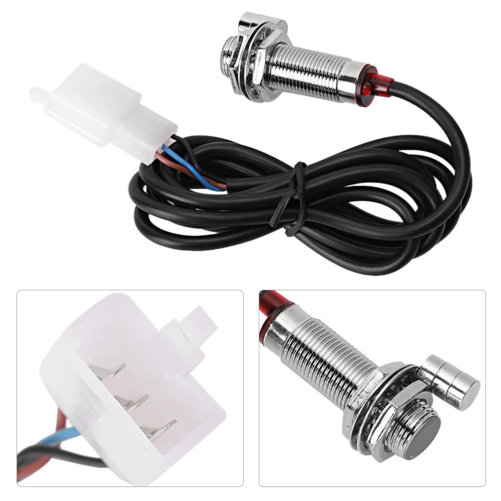 Odometer Sensor Cable Odometer Sensor Cable with 3 Magnet for Digital Speedometer Motorcycle Tachometer Tachometer Sensor Cable Qme