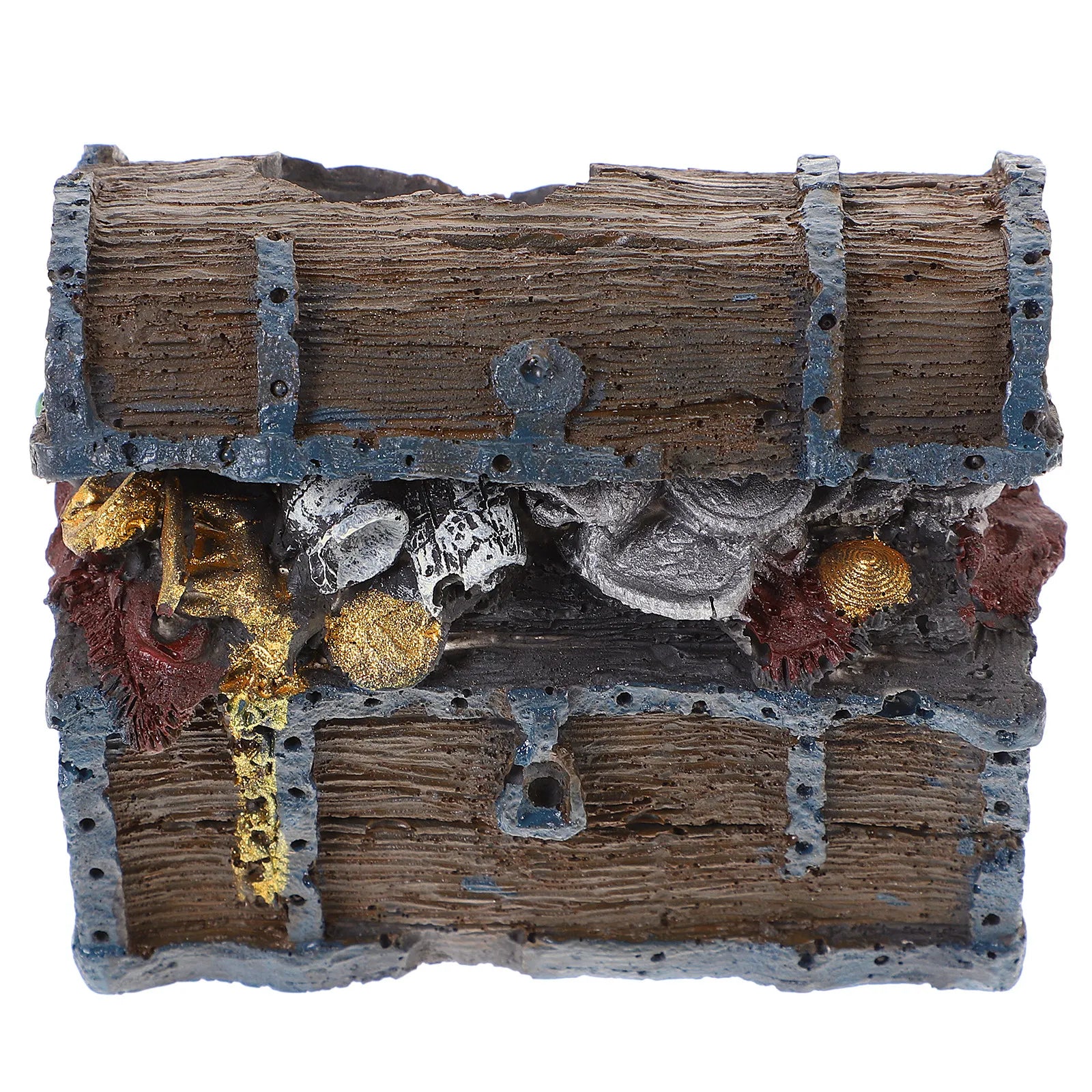 Simulated Resin Treasure Chest Aquarium Decoration Fish Tank Landscape Ornamental Resin Craft Artificial Decor Qme Default Title