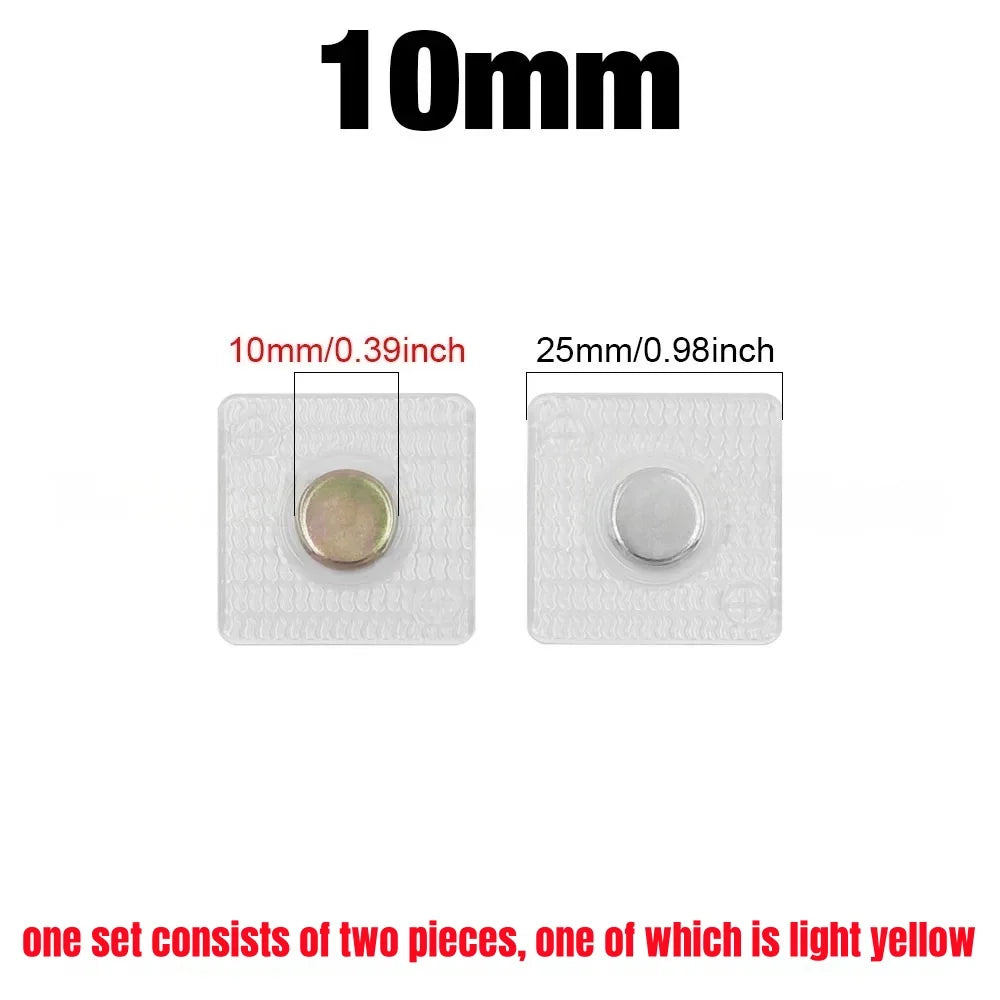 1Pair PVC Invisible Strong Magnetic Snaps Button Hidden Magnetic Fastener for Handbag Clothing Clasp DIY Craft Sewing Supplies Qme 10mm(Round)