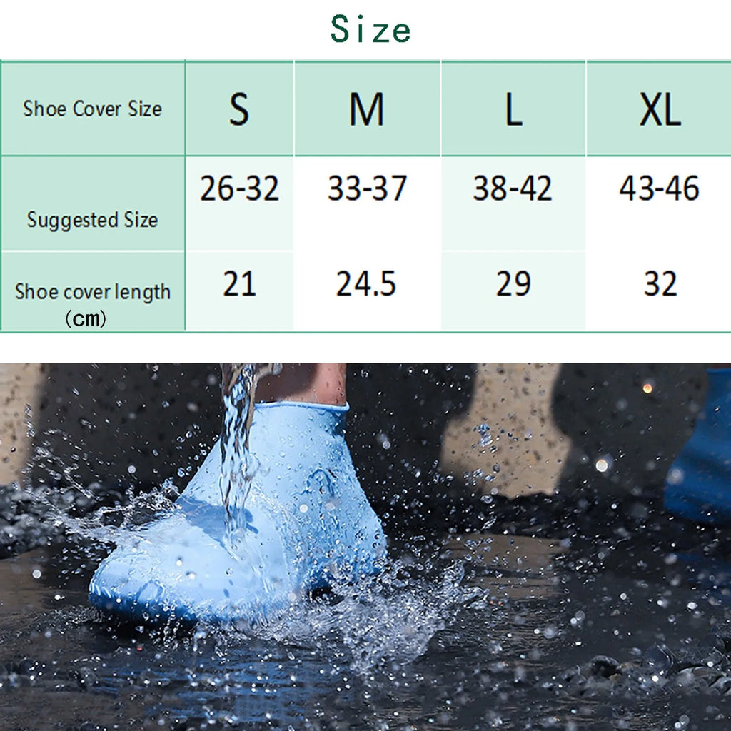 Non-Slip Wear-Resistant Reusable Rain Boots Unisex Silicone Easy to Remove Shoes Cover Protable Water Resistant Shoe Accessories Qme