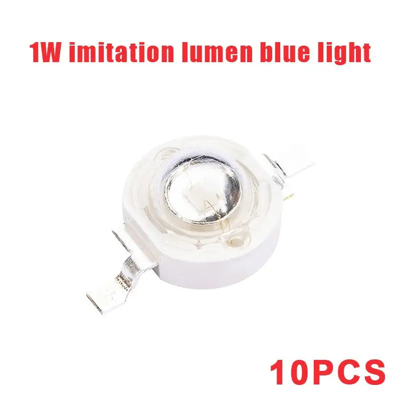 10Pcs High Power 0.5/1/1.5/3W Imitation Lumen LED Lamp Beads With High Brightness For DIY Lighting Flashlight Repairs Qme 1W Blue