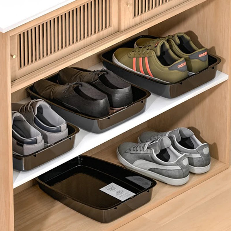 .Car Shoes Storage Tray Interior Multifunctional Durable Accessory Tidying Vehicle Organizer Under Seat Container Box. Qme