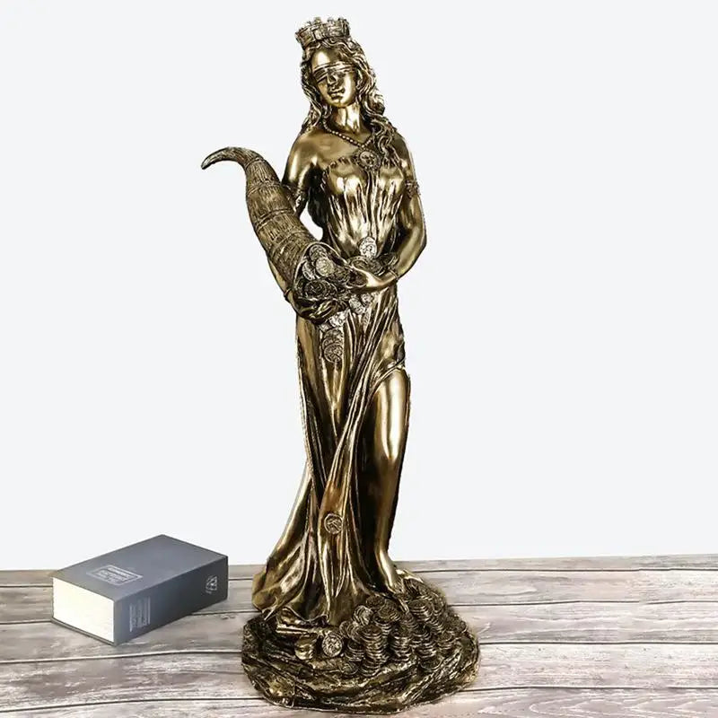 Tyche Sculpture Ancient Greek Goddess Wealth Statue Opening Cash Qme