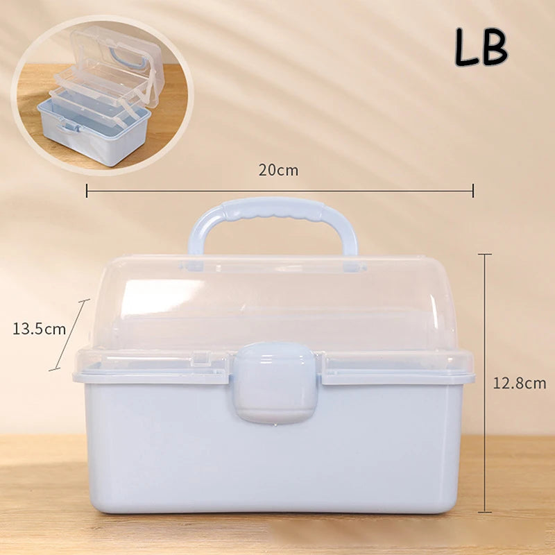 Children's Hair Accessories Storage Box Head Rope Hairpin Card Pen Sundries Stationery Box Cute Girl Jewelry Box Qme Light blue