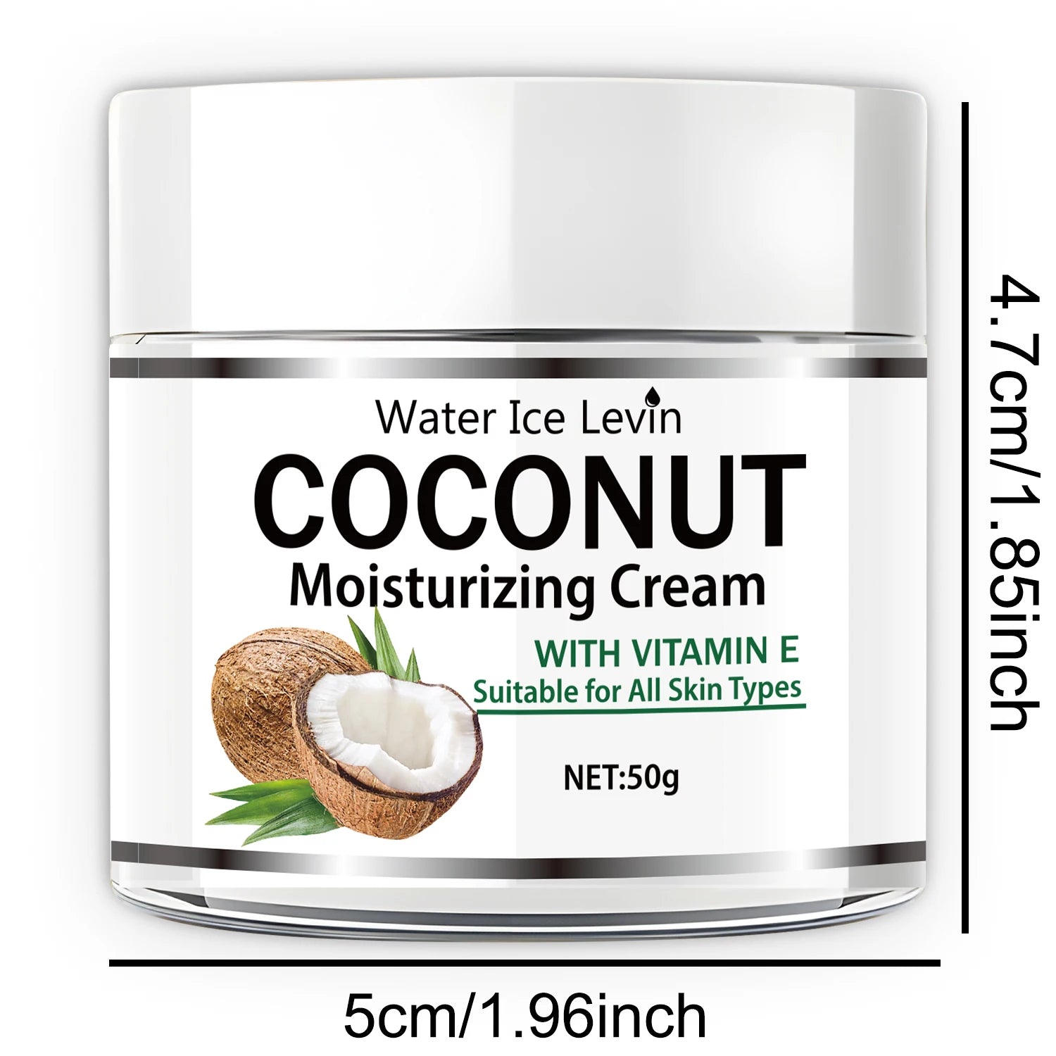 50g Coconut Oil Moisturizing Cream | Collagen and Vitamin E | Alcohol-Free | Suitable for All Light Skin Tones | Moisturizing Formula Containing Hyaluronic Acid and Retinol Qme