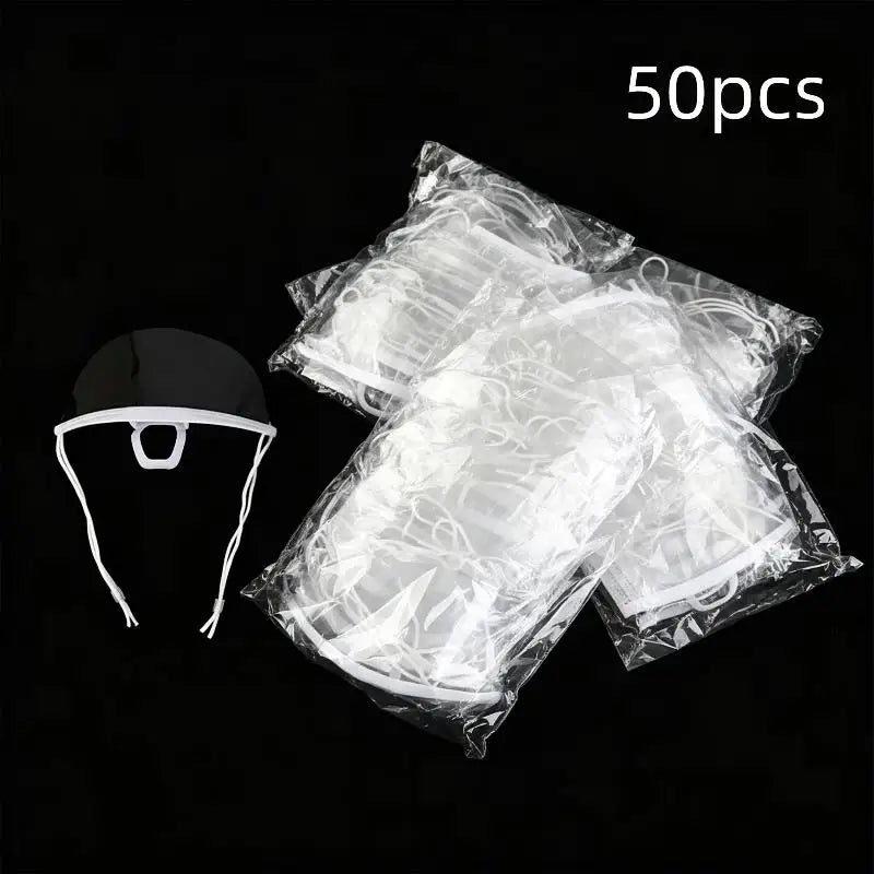 10/30/50 PCS Transparent Clear Anti Fog Reusable Mouth Shield For Catering Kitchen Healthcare Staff Daily Use Qme 50pcs A3