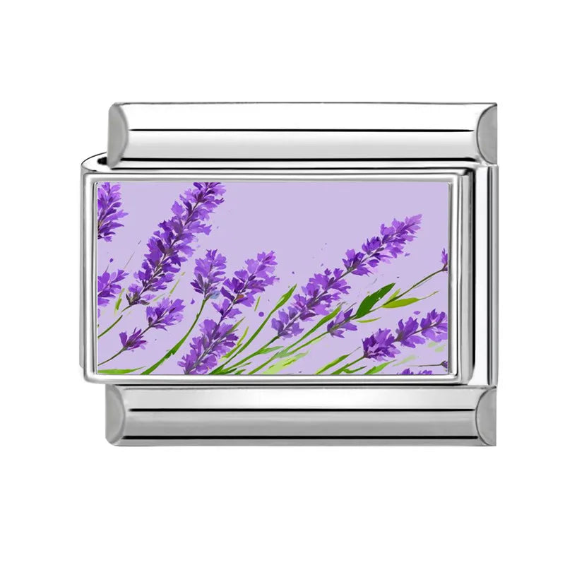 Fashion Iris Hyacinth Sunflower Daisy Flowers Series Italian Charm Link Fit 9mm Bracelet Stainless Steel Women Men DIY Making Qme Style 11