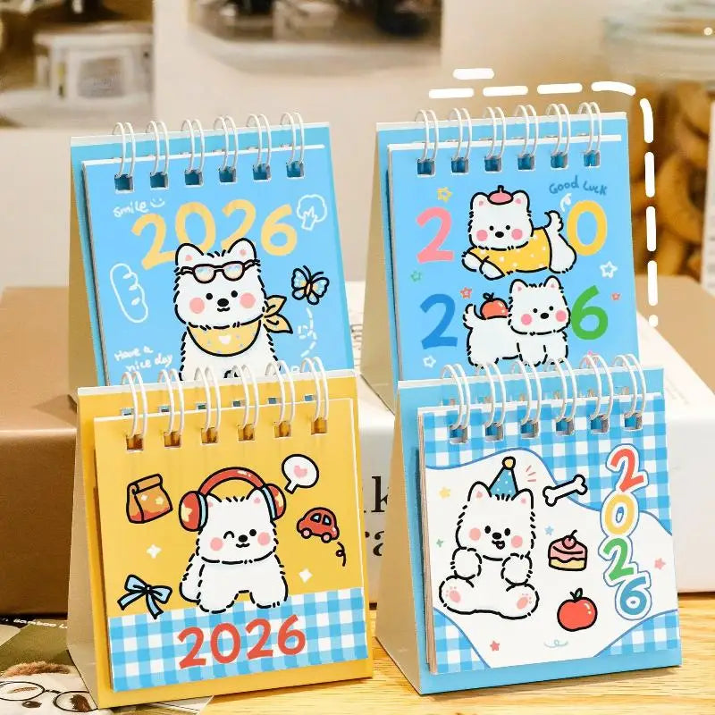 2026 Cute Cartoon Dog Calendar Portable Pocket Year Simple Ins Small Qme