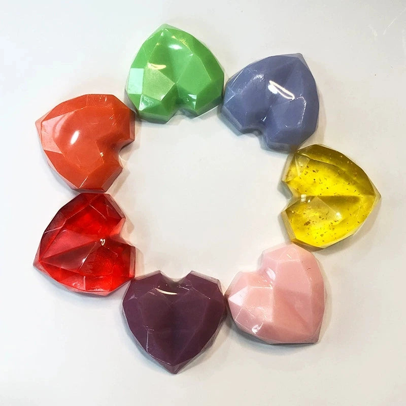 1/3/5pcs mix Diamond Heart Handmade Soap Wedding Gift Set Facial Soap with Chamomile Fragrance Essential Oil Soap Qme