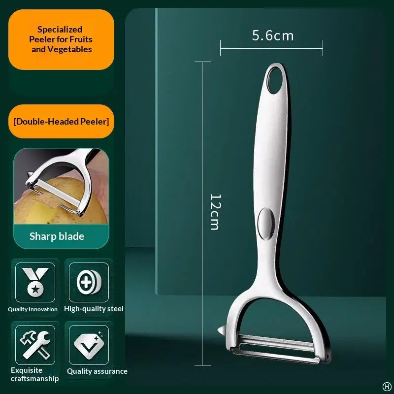 Stainless Steel Fruit Peeler 2-in-1 Bottle Opener Paring Knife Planer Qme A4