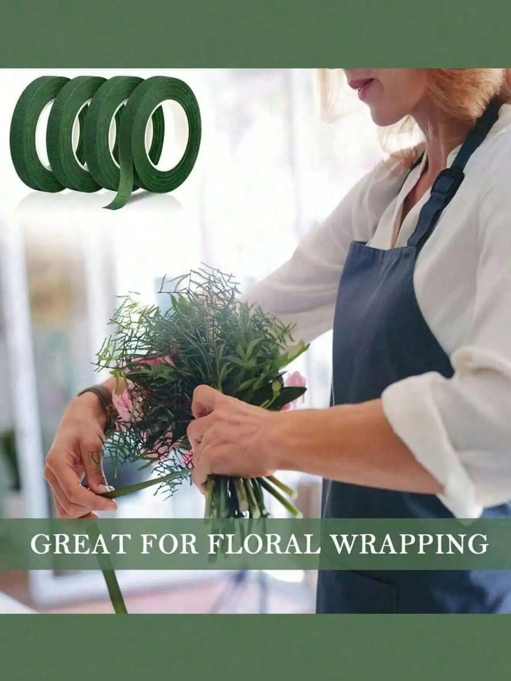 1 3 5 Rolls Green Floral Tape DIY Wedding Bouquet Stem Wrapping Qme