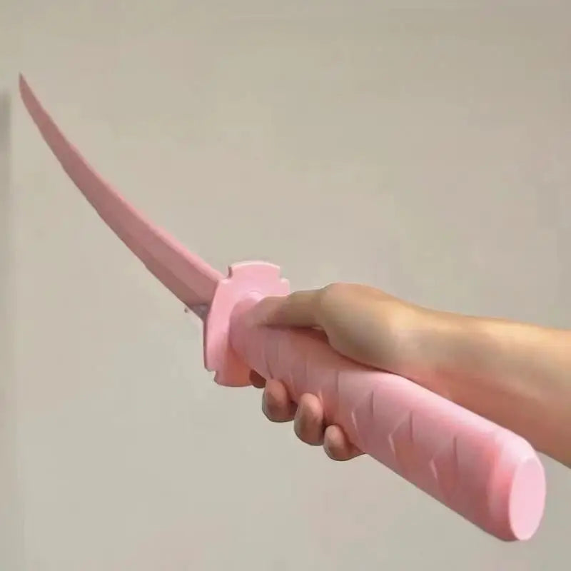 3D Printing Retractable Plastic Samurai Sword, Cos Samurai Model Toy, Decompress The Gravity Swinging Knife Qme 1PC pink