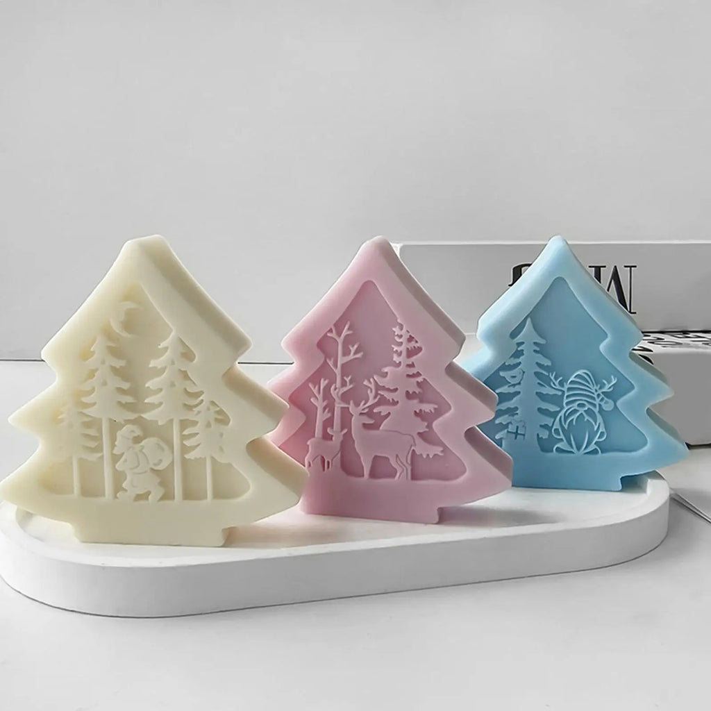 Christmas Silicone Molds Candles Non-stick Soft Mould Child Home Qme
