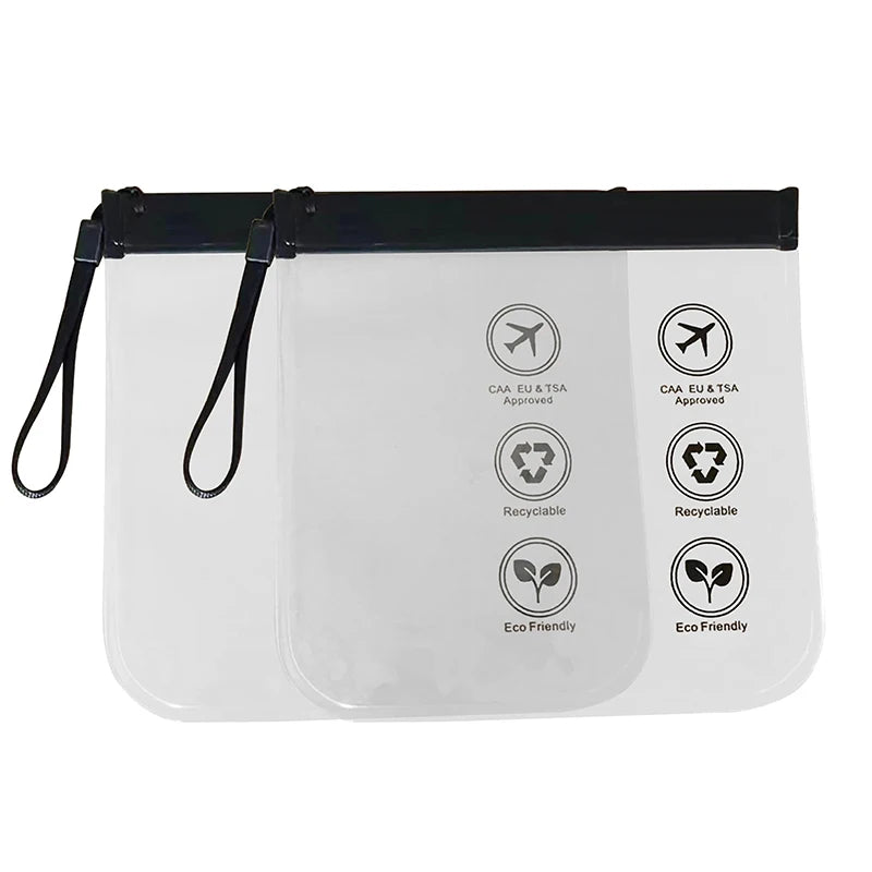 Women Reusable Airport Security Toiletry Bag Luggage Transparent Qme