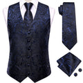 Men's Formal Jacquard Floral Vest Tie 2 Choices Ideal Banquets Garden Qme HT-MJ-0103 L