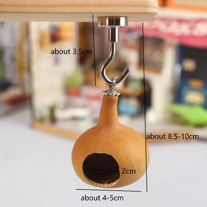 Natural Gourd Shaped Jumping Spider House Magnetic Hanging Spider Hiding Nest Small Reptile Hideout Case Accessories Qme A2