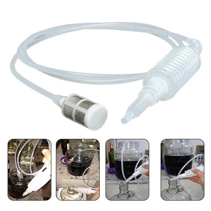 ^1PC Brewing Siphon Hose Wine Beer Making Tool Brewing Food Grade Making Brewing Plastic Hand Transfer Pump Kitchen Tools Qme