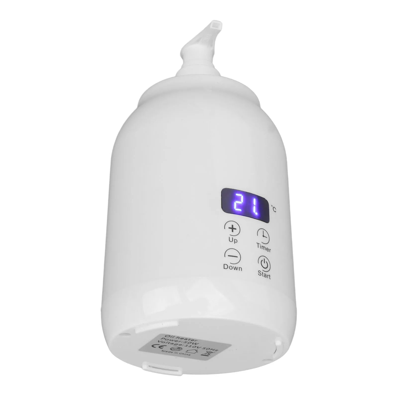 Single Bottle Massage Oil Heater Massage Oil Heater LED Display Touch Control Temperature Adjust Essential Oil Bottle Warmer Qme
